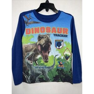 Jurassic World Shirt Youth XS Blue Long Sleeve Pajama Shirt